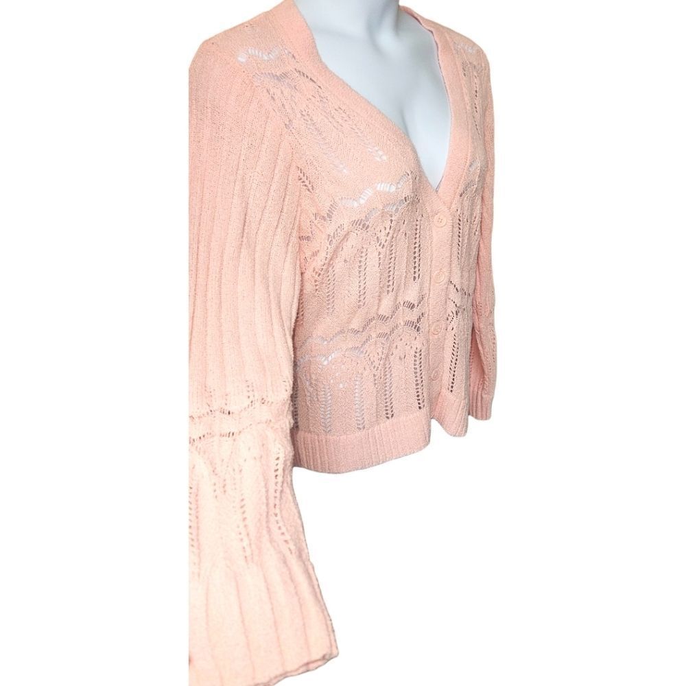 TORRIDβNew Plus Size Pointelle Impatient Pink V- Neck Cardigan Sweater 4X - Picture 5 of 16